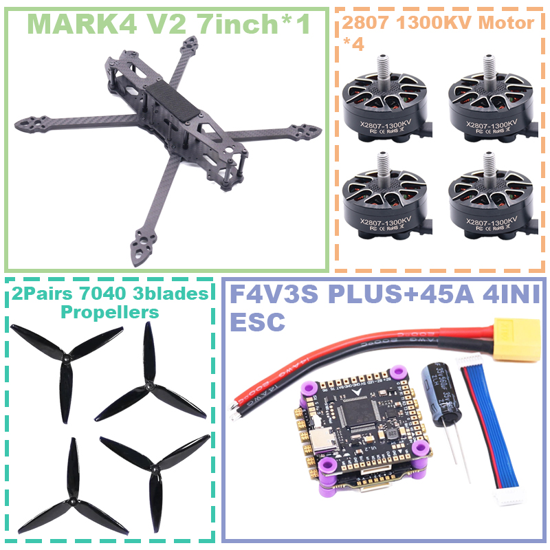 MARK4 7 inç F4V3S/F4V3S PLUS U - Carbon Fiber Drone Frame incelemesi ve fiyatı